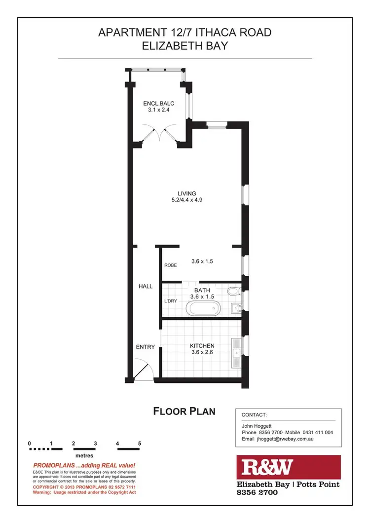 Floorplan of Homely apartment listing, 12/7 Ithaca Road, Elizabeth Bay NSW 2011