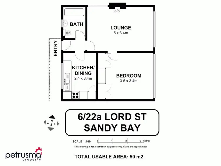Floorplan of Homely unit listing, 6/22A Lord Street, Sandy Bay TAS 7005