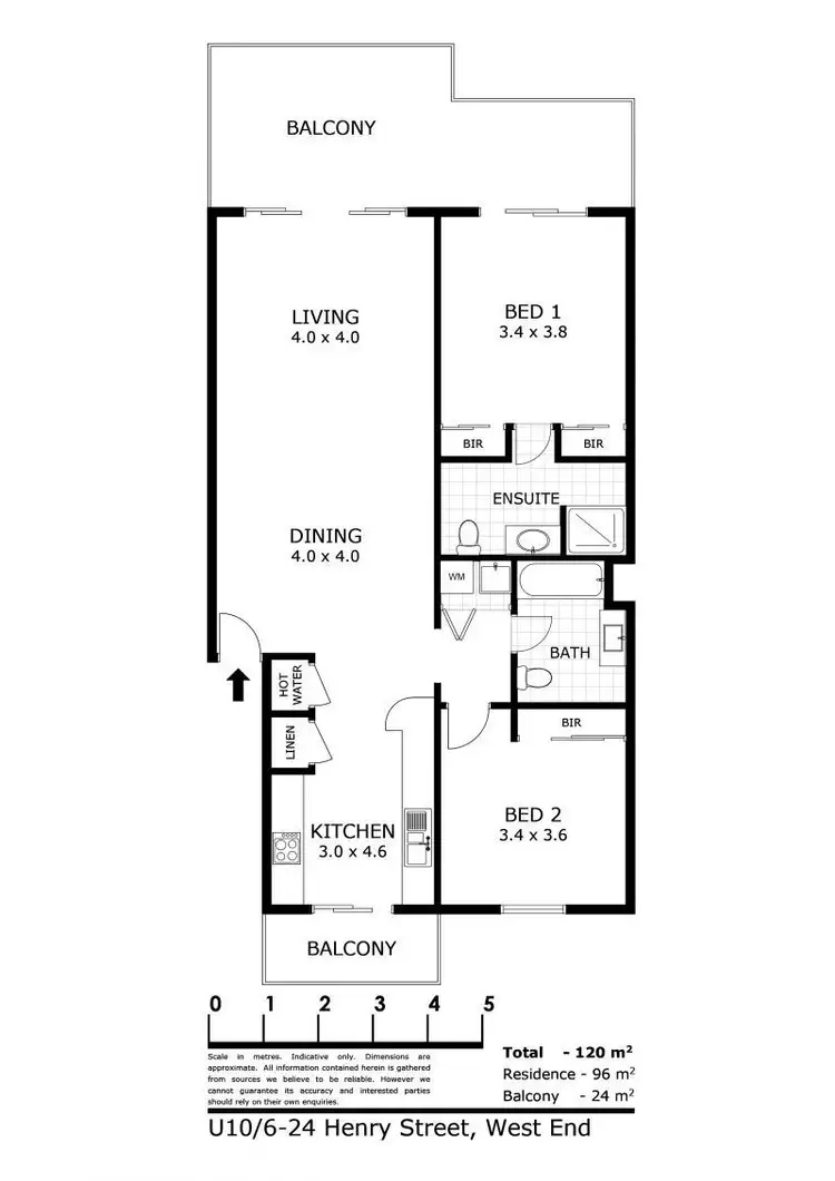 Floorplan of Homely unit listing, 10/6-24 Henry Street, West End QLD 4810