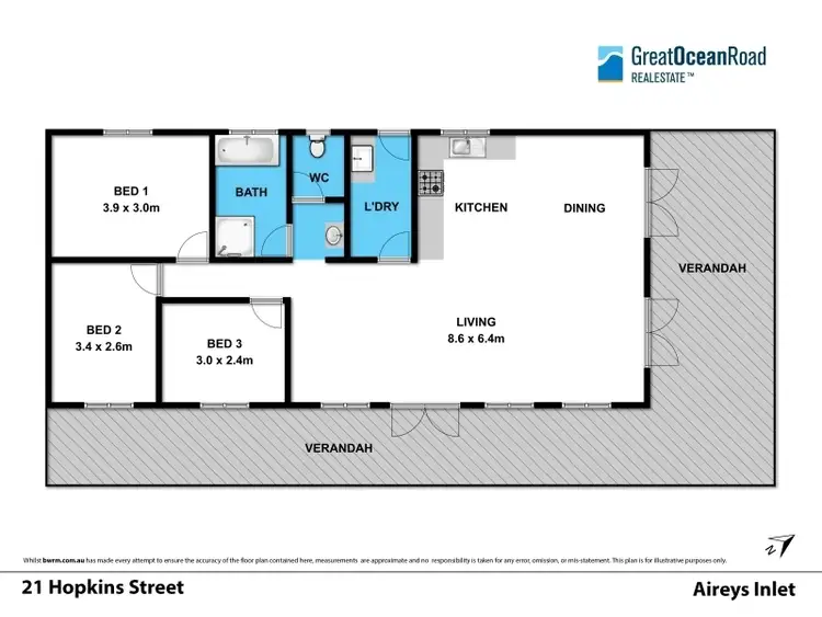 Floorplan of Homely house listing, 21 Hopkins Street, Aireys Inlet VIC 3231