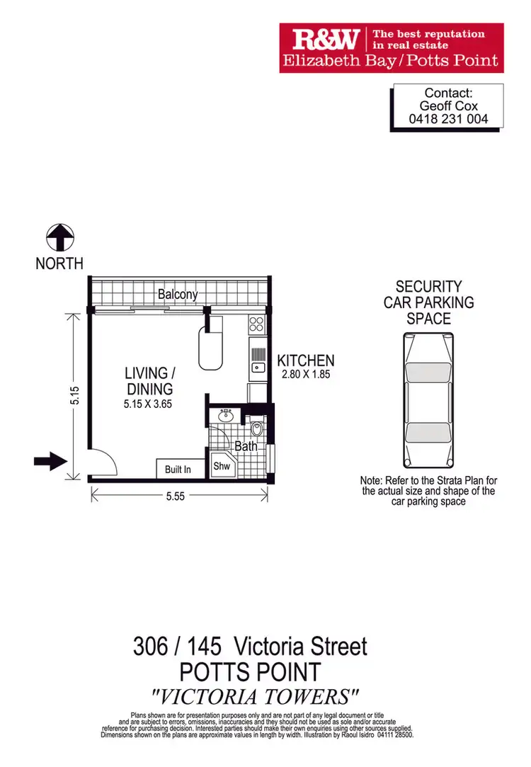 Floorplan of Homely studio listing, 306/145 Victoria Street, Potts Point NSW 2011