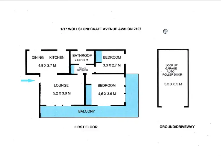 Floorplan of Homely apartment listing, 1/17 Wollstonecraft Avenue, Avalon NSW 2107