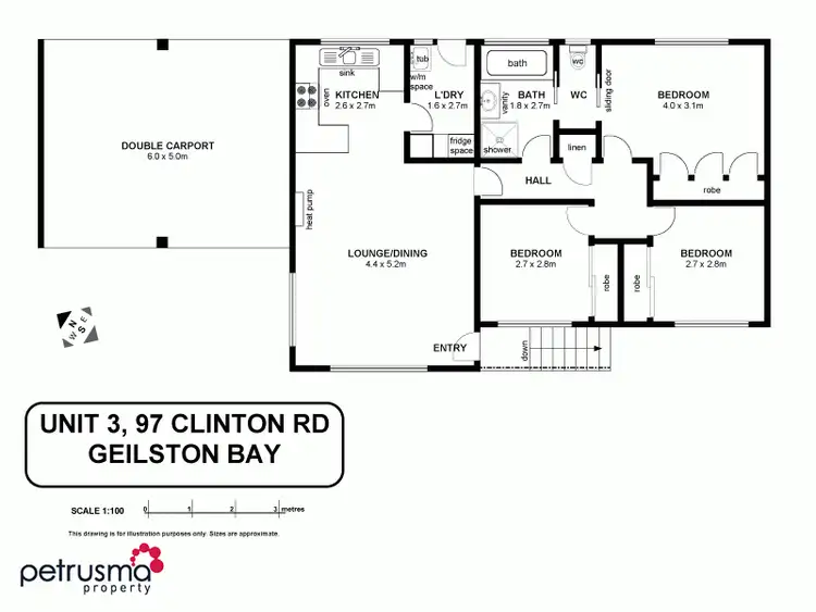 Floorplan of Homely villa listing, 3/97 Clinton Road, Geilston Bay TAS 7015