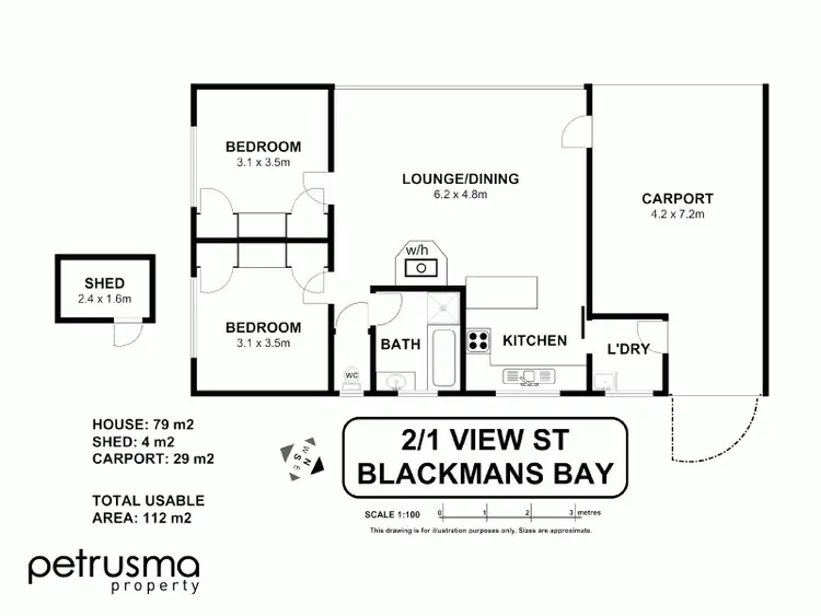 Floorplan of Homely unit listing, 2/1 View st, Blackmans Bay TAS 7052