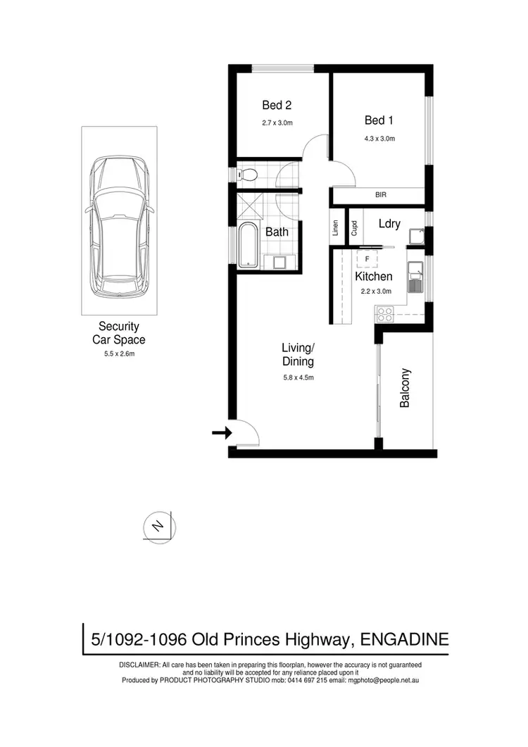 Floorplan of Homely unit listing, 5/1092 Old Princes Highway, Engadine NSW 2233