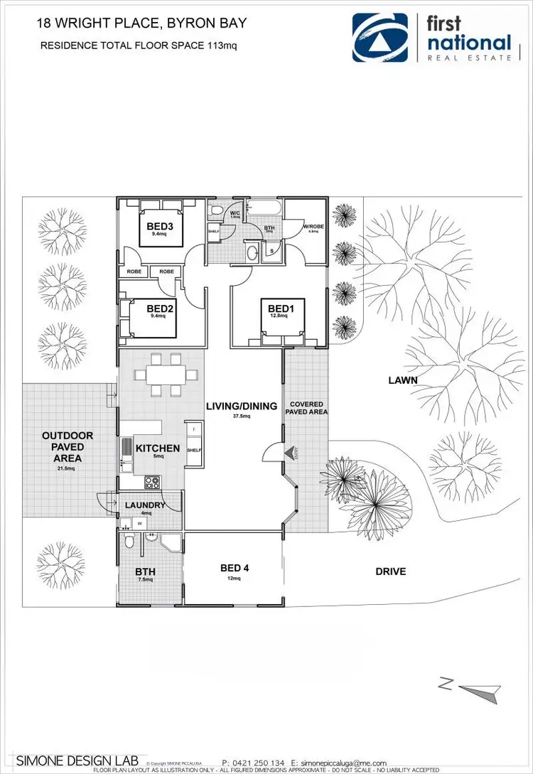 Floorplan of Homely house listing, 18 Wright Place, Byron Bay NSW 2481