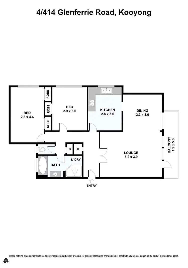 Floorplan of Homely unit listing, 4/414 Glenferrie Road, Kooyong VIC 3144