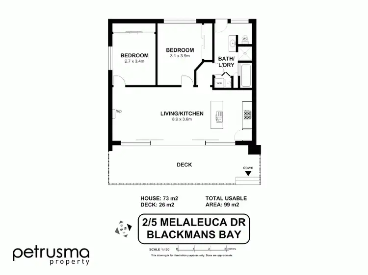 Floorplan of Homely house listing, 2/5 Melaleuca Drive, Blackmans Bay TAS 7052