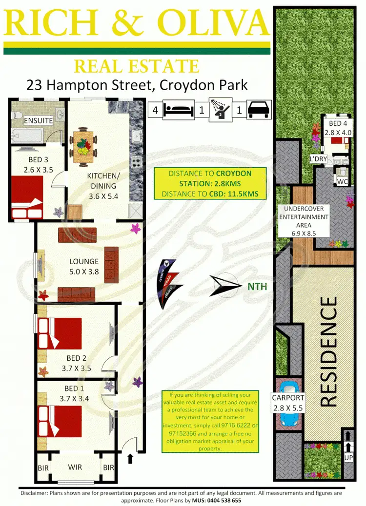 Floorplan of Homely semi-detached listing, 23 Hampton Street, Croydon Park NSW 2133
