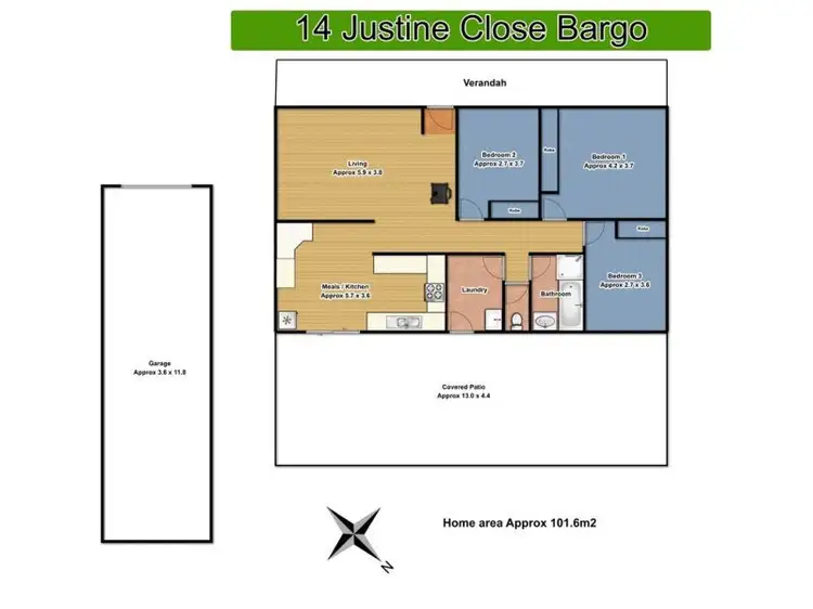 Floorplan of Homely house listing, 14 Justine Close, Bargo NSW 2574
