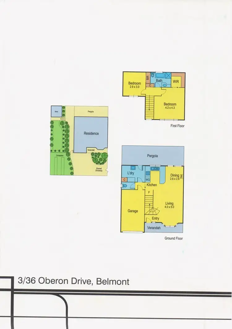 Floorplan of Homely townhouse listing, 3/36 Oberon Drive, Belmont VIC 3216