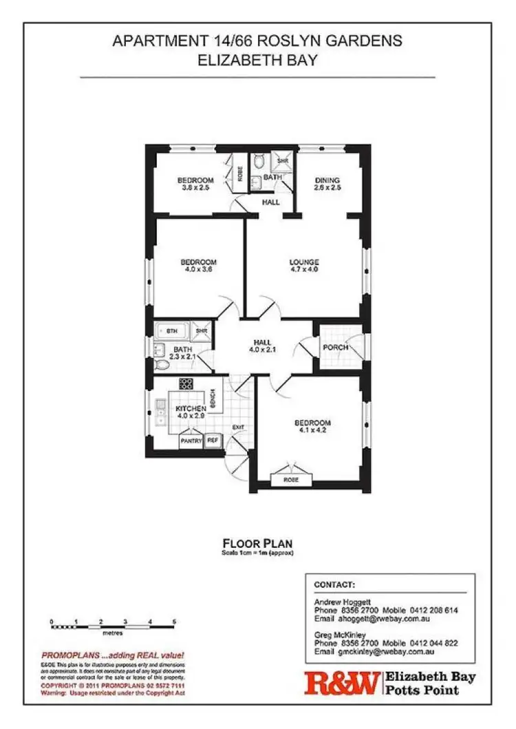 Floorplan of Homely apartment listing, 14/66 Roslyn Gardens, Elizabeth Bay NSW 2011