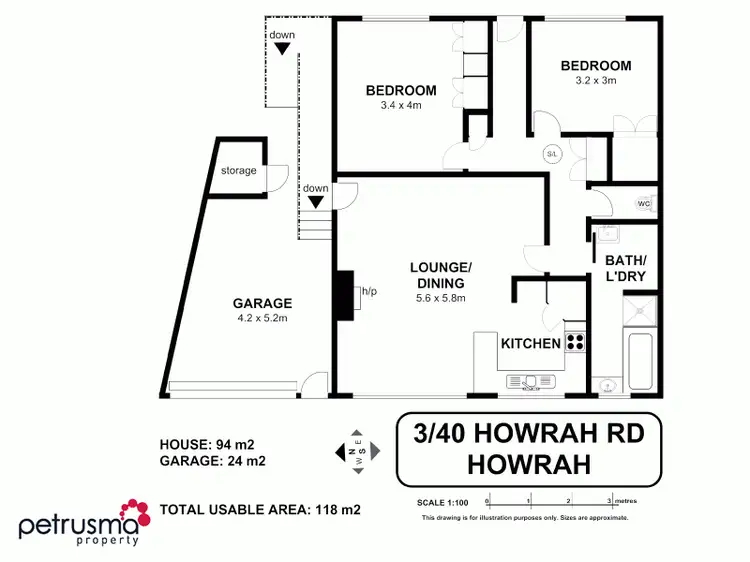 Floorplan of Homely villa listing, 3/40 Howrah Road, Howrah TAS 7018