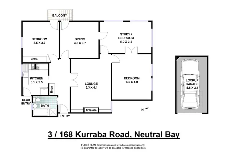 Floorplan of Homely apartment listing, 3/168 Kurraba Road, Neutral Bay NSW 2089