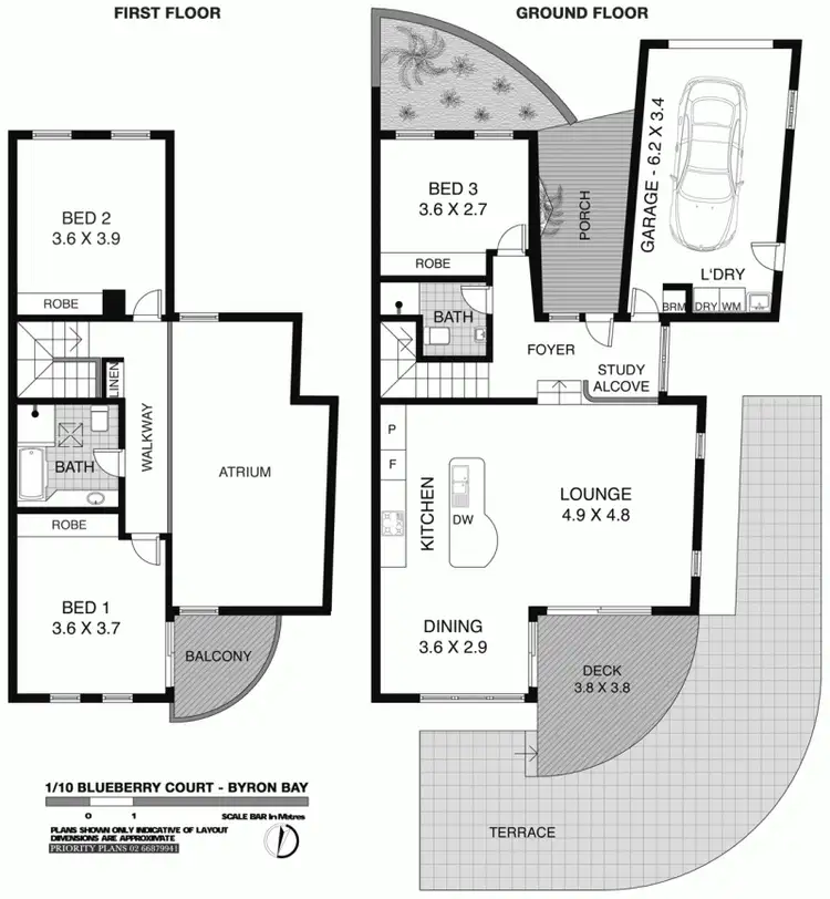 Floorplan of Homely semi-detached listing, 1/10 Blueberry Court, Byron Bay NSW 2481