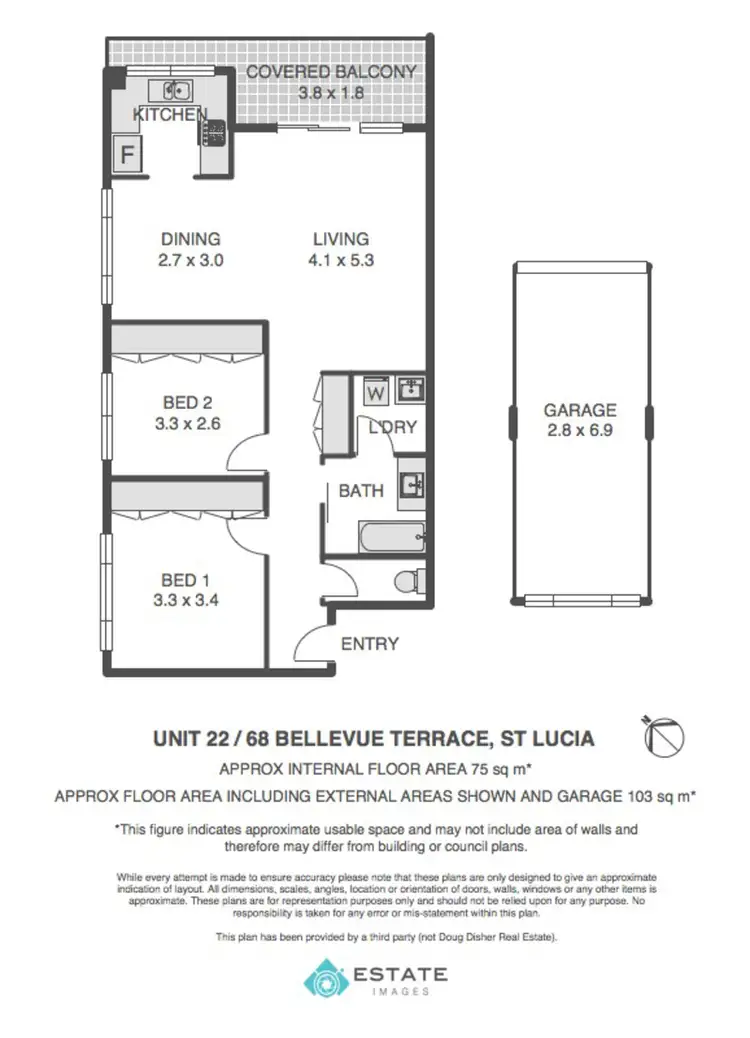 Floorplan of Homely unit listing, 22/68 Bellevue Terrace, St Lucia QLD 4067