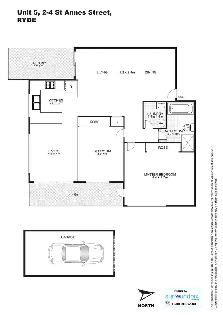 Floorplan of Homely apartment listing, 5/2 Anna Street, Ryde NSW 2112