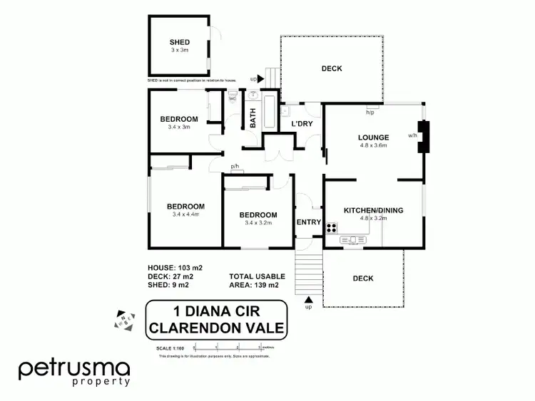Floorplan of Homely house listing, 1 Diana Circle, Clarendon Vale TAS 7019