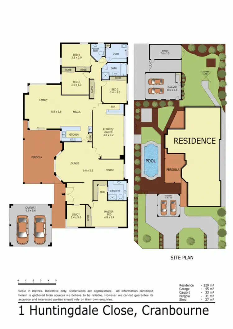 Floorplan of Homely house listing, 1 HUNTINGDALE CLOSE, Cranbourne VIC 3977