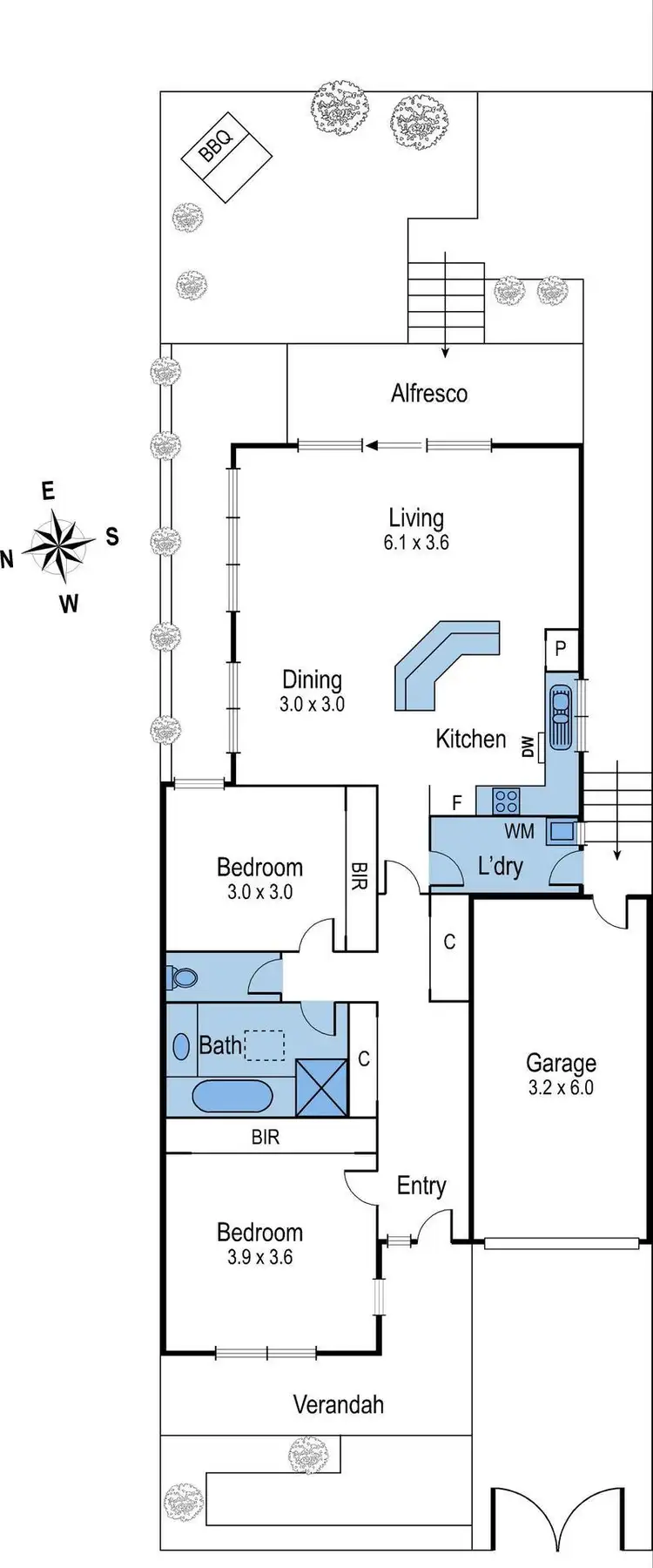 Floorplan of Homely townhouse listing, 1/304 Pakington Street, Newtown VIC 3220