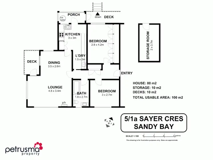 Floorplan of Homely unit listing, 5/1A Sayer Crescent, Sandy Bay TAS 7005