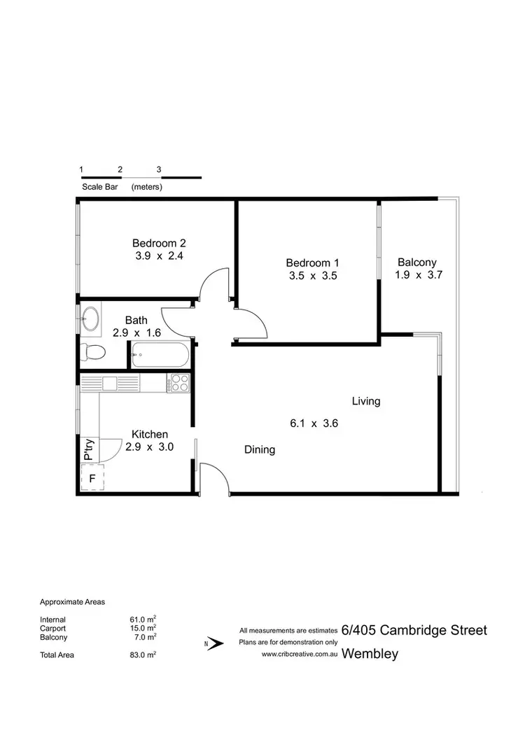 Floorplan of Homely apartment listing, 6/405 Cambridge Street, Wembley WA 6014
