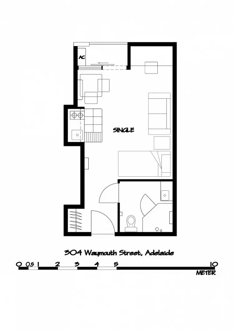 Floorplan of Homely apartment listing, 614/304 Waymouth Street, Adelaide SA 5000