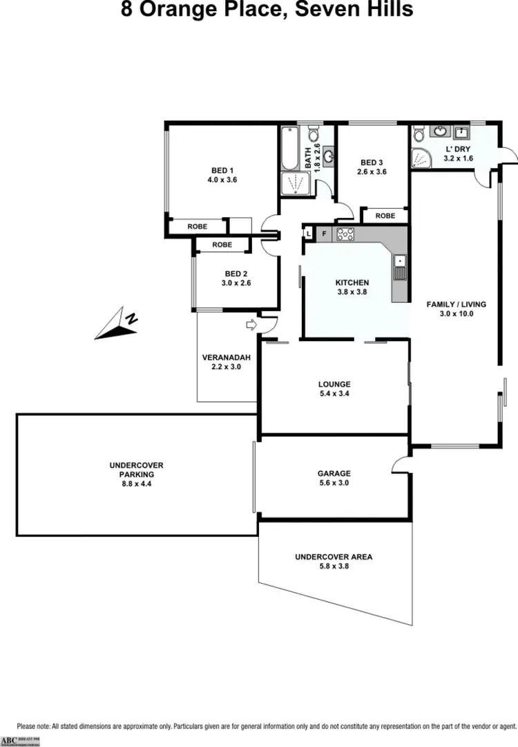 Floorplan of Homely house listing, 8 Orange Place, Seven Hills NSW 2147