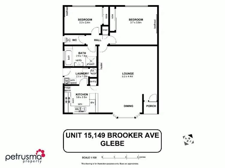 Floorplan of Homely unit listing, 15/149 Brooker Avenue, Glebe TAS 7000