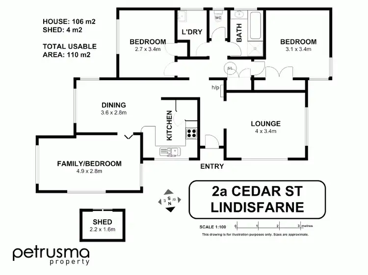 Floorplan of Homely house listing, 2A Cedar Street, Lindisfarne TAS 7015