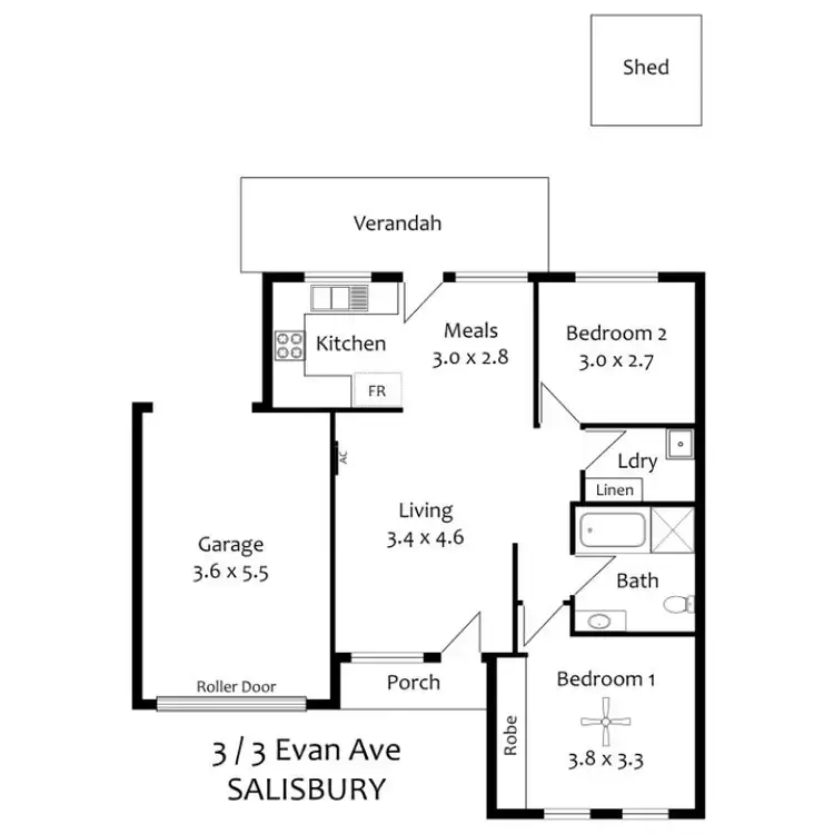 Floorplan of Homely house listing, 3/3 Evan Avenue, Salisbury SA 5108
