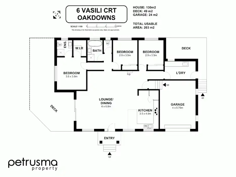 Floorplan of Homely house listing, 6 Vasili Court, Oakdowns TAS 7019