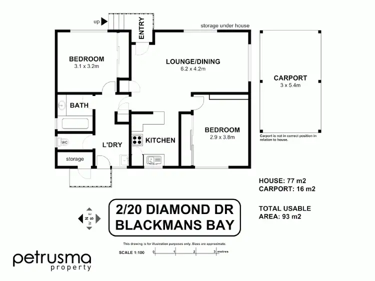 Floorplan of Homely unit listing, 2/20 Diamond Drive, Blackmans Bay TAS 7052