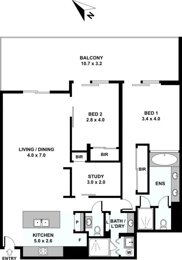 Floorplan of Homely apartment listing, 23/53 Darrambal, Chevron Island QLD 4217