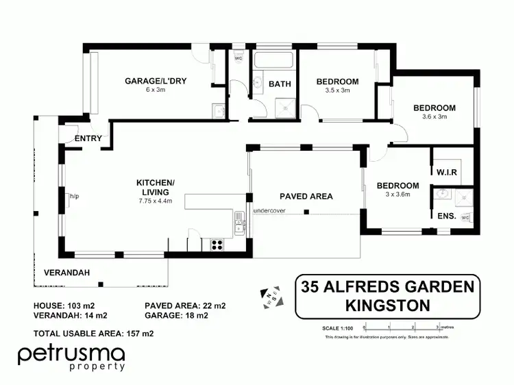 Floorplan of Homely house listing, 35 Alfreds Garden, Kingston TAS 7050