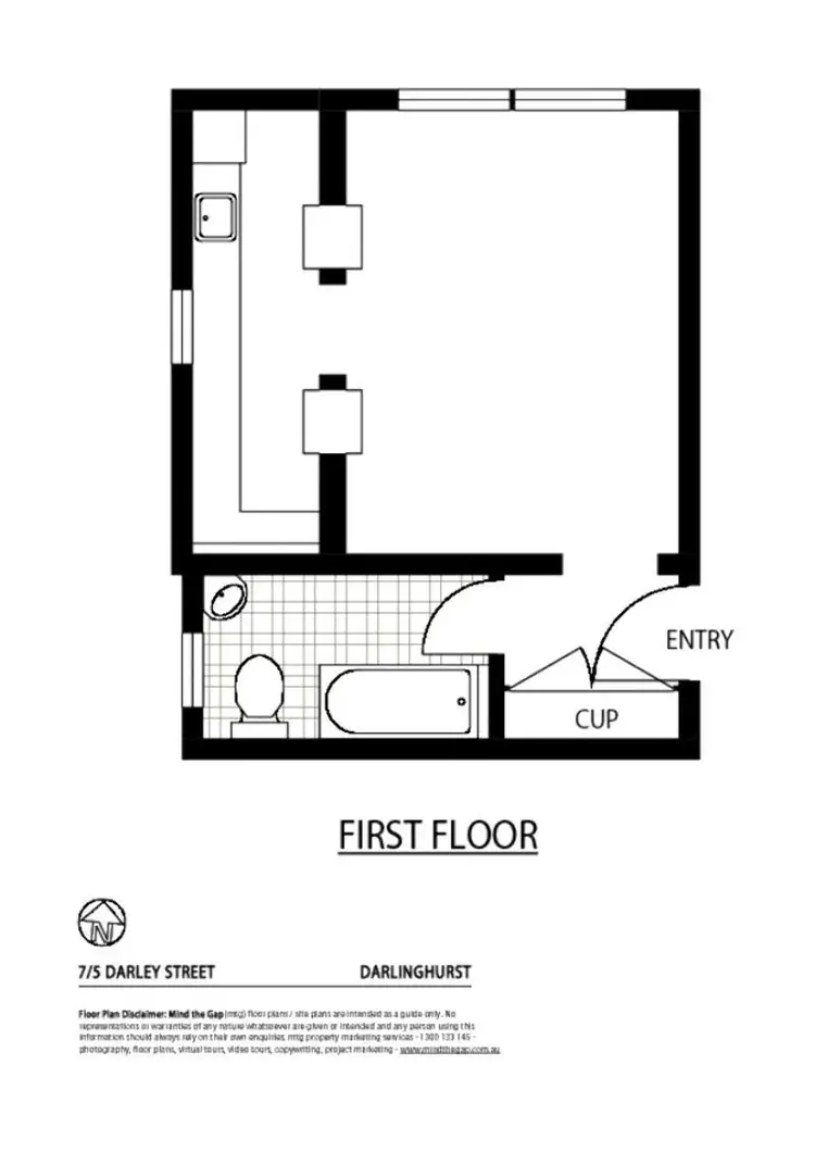 Floorplan of Homely studio listing, Unit 7/5 DARLEY Street, Darlinghurst NSW 2010