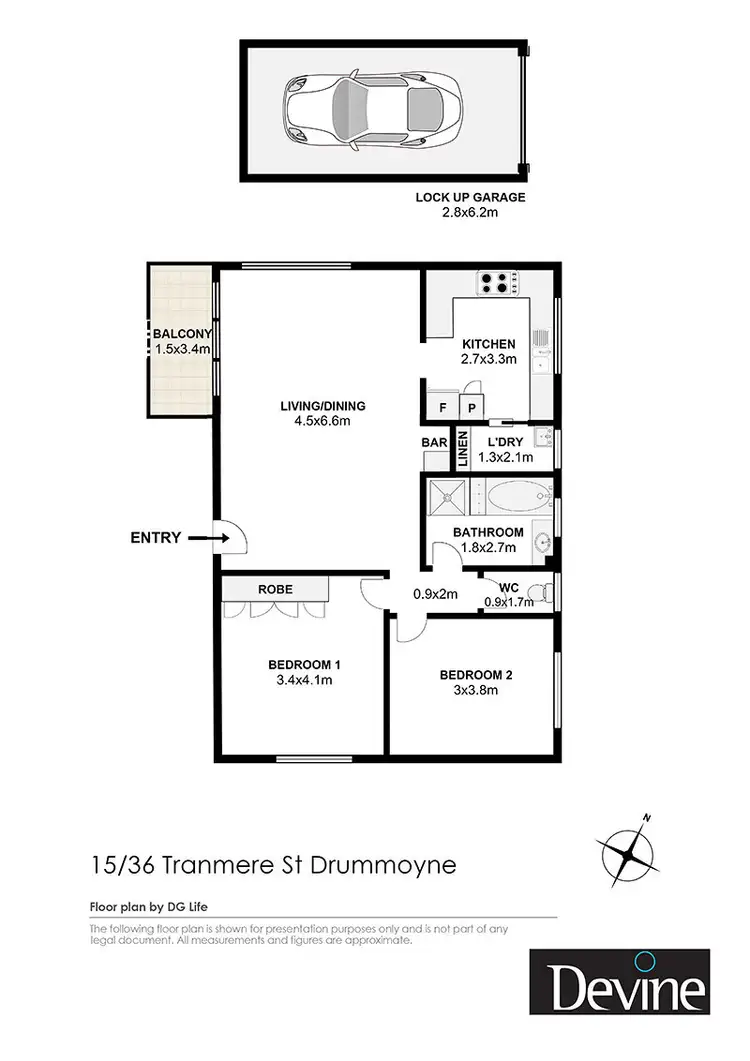 Floorplan of Homely apartment listing, 15/36 Tranmere Street, Drummoyne NSW 2047