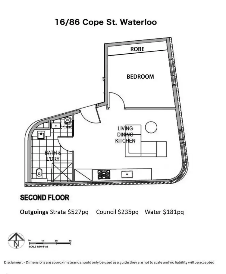 Floorplan of Homely apartment listing, 16/86 Cope St, Waterloo NSW 2017