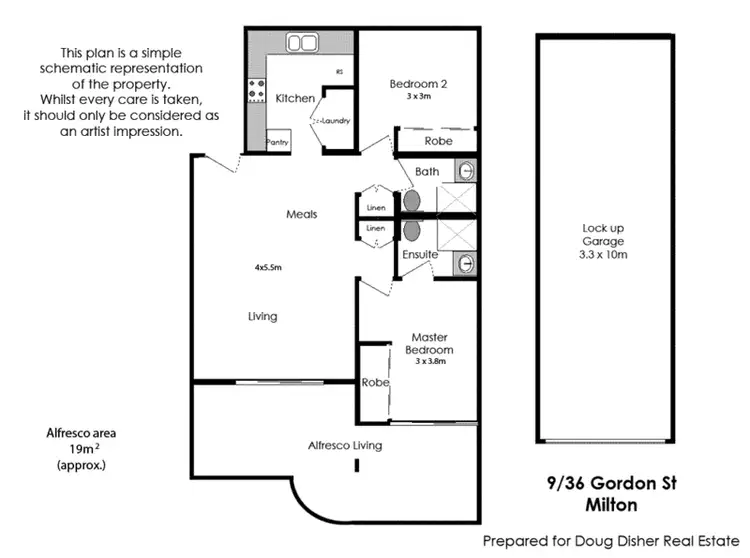 Floorplan of Homely unit listing, 9/36 Gordon Street, Milton QLD 4064