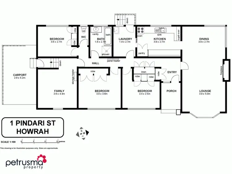 Floorplan of Homely house listing, 1 Pindari Street, Howrah TAS 7018