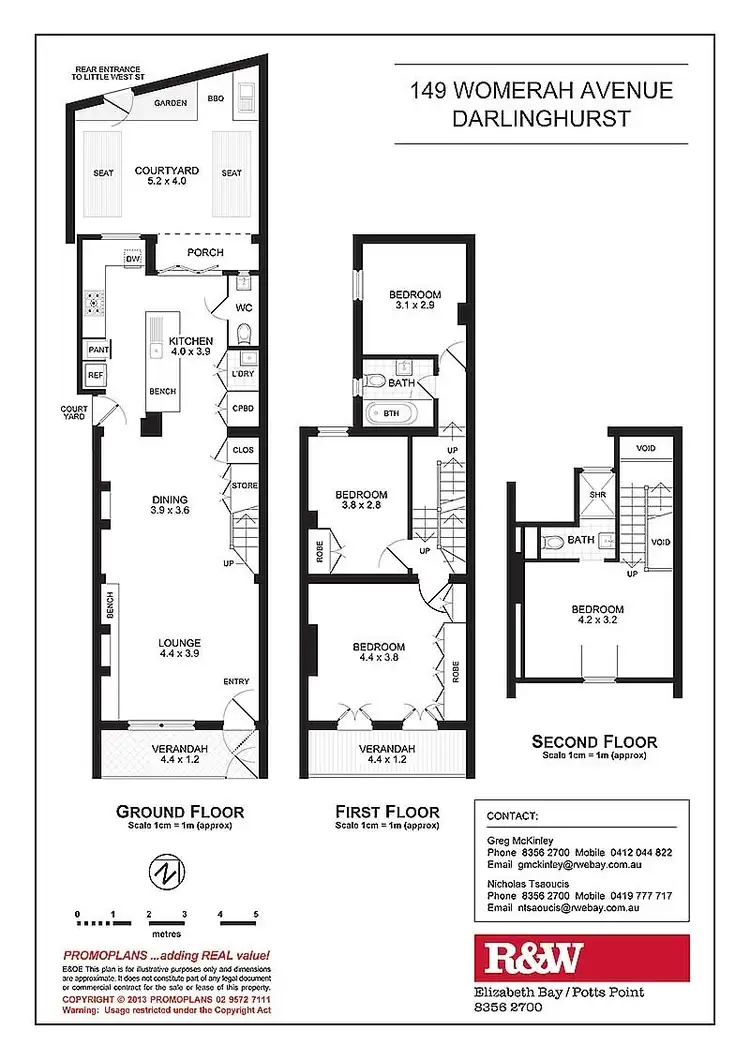 Floorplan of Homely terrace listing, 149 Womerah Avenue, Darlinghurst NSW 2010