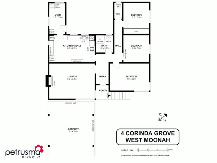 Floorplan of Homely house listing, 4 Corinda Grove, West Moonah TAS 7009