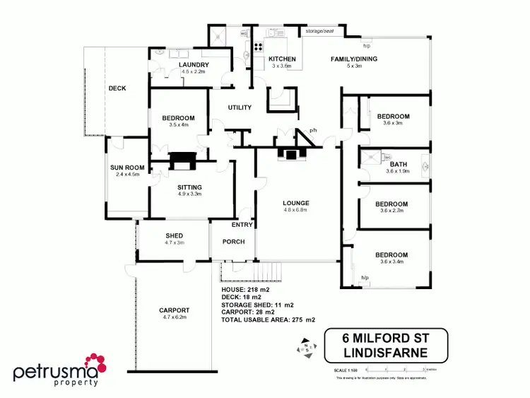 Floorplan of Homely house listing, 6 Milford Street, Lindisfarne TAS 7015