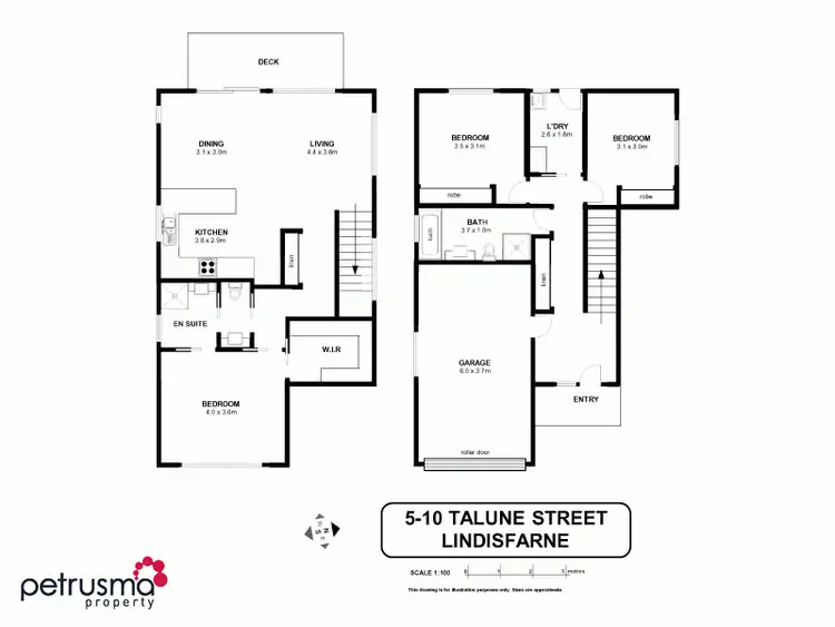 Floorplan of Homely townhouse listing, 5/10 Talune Street, Lindisfarne TAS 7015