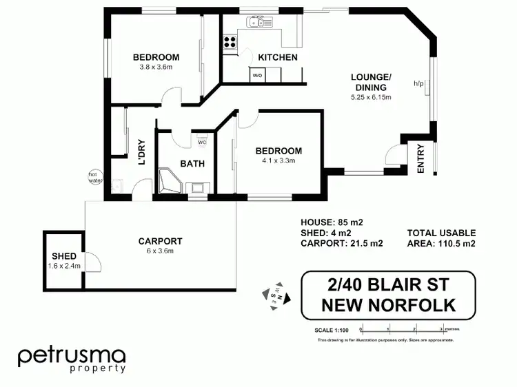 Floorplan of Homely unit listing, 2/40 Blair Street, New Norfolk TAS 7140