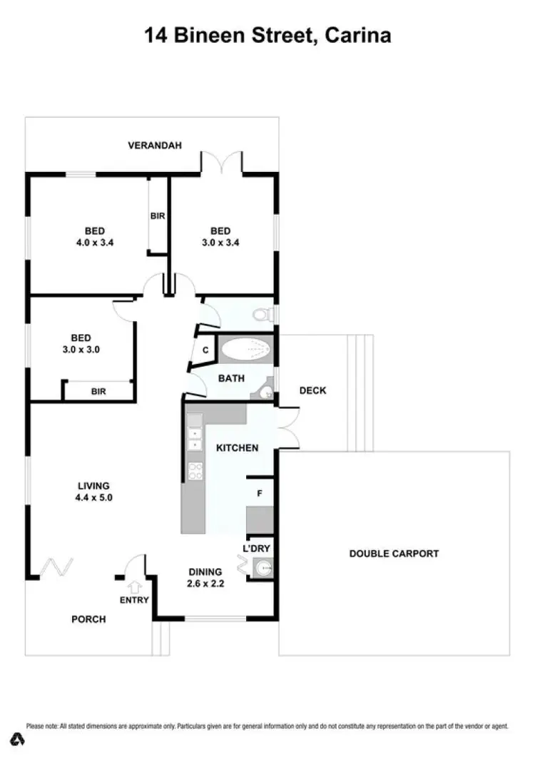 Floorplan of Homely house listing, 14 Bineen St, Carina QLD 4152