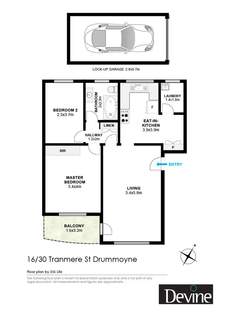 Floorplan of Homely apartment listing, 16/30 Tranmere Street, Drummoyne NSW 2047