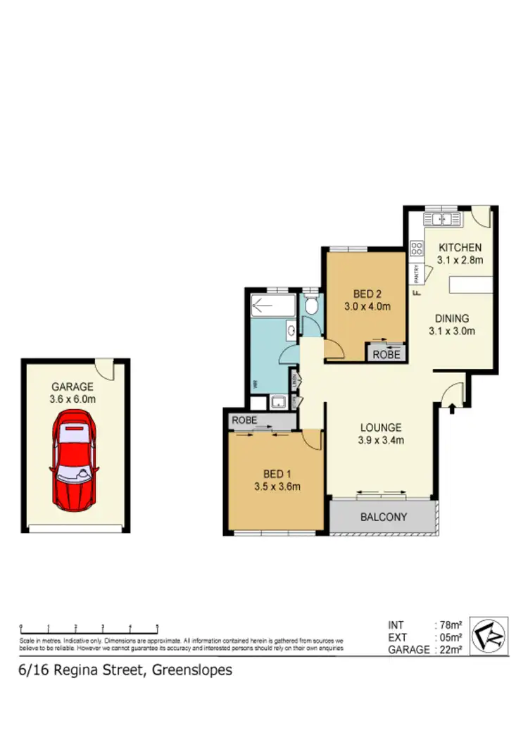 Floorplan of Homely unit listing, 6/16 Regina Street, Greenslopes QLD 4120