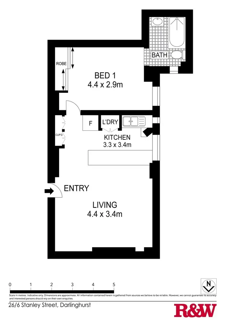 Floorplan of Homely apartment listing, 26/6 Stanley Street, Darlinghurst NSW 2010