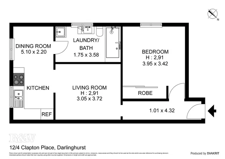 Floorplan of Homely apartment listing, 12/4 Clapton Place, Darlinghurst NSW 2010